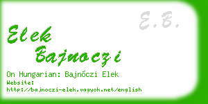 elek bajnoczi business card